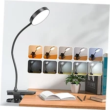  Clip on Lamp,5 Brightness+5 Color Clip on Light,200LM 36 LED Reading Black