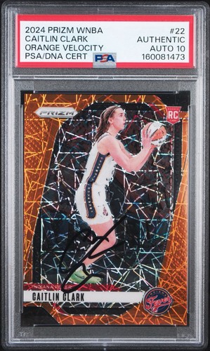 2024 Prizm WNBA Caitlin Clark RC Orange Velocity Auto PSA/DNA Auto 10 Rookie