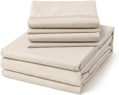 4/6 Piece Soft Microfiber Sheet Set Deep Pocket Bedding Easy Care   ClevaHome