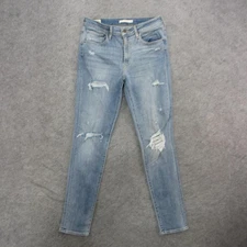 Levi's 721 High Rise Skinny Jeans Womens 30 Blue Distressed Stretch Denim Ripped