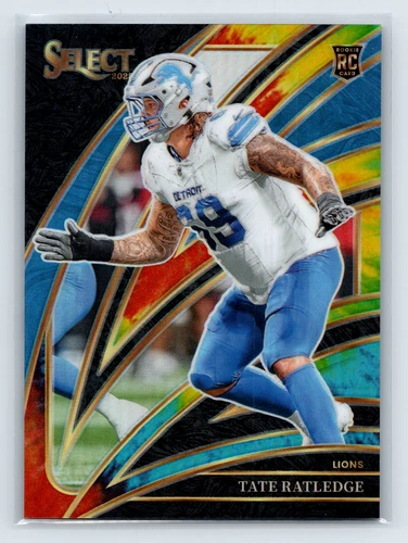 Tate Ratledge Rookie 2025 Panini Select Club Level Tie-Dye Prizm /25 Lions #270