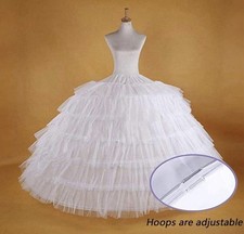 Full 6 Hoop Skirt Floor Length Crinoline Underskirt Wedding Dress Petticoat