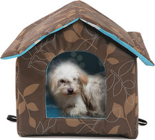 Weatherproof Warm Insulated Outdoor Cat House with Transparent Curtain LARGE 