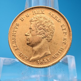 Italien 20 Lire 1841 P Anchor Carlo Alberto 6 45 Gramm 900 Gold Vz