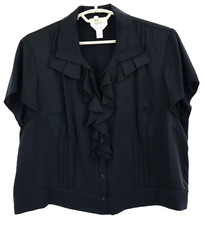 TALBOTS Womens Pure Silk Blouse Short Sleeve ...