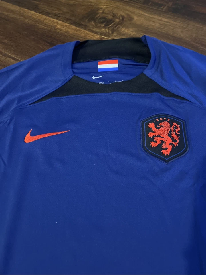 Новый Nike мужской Нидерланды KNVB футбол Dri-Fit Джерси Sz средний синий - Изображение 3 из 4
