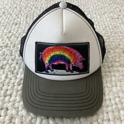 Art By Abby Paffrath Trucker Hat Cap Pig Hog Rainbow