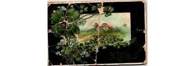1910 Embossed Birthday Card SER 7318 Cottage Clover & Forget-Me-Nots Design