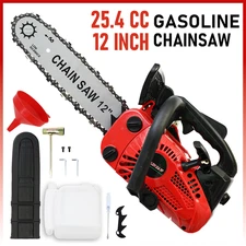 25.4CC Gas Top Handle Chainsaw with 12'' Bar Chain 2-Stroke Engine Cut Tree Wood