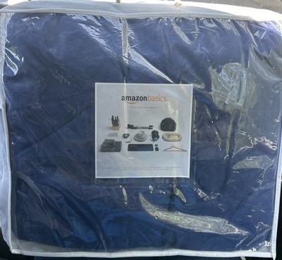 Amazon Basics Reversible Microfiber Comforter Full/Queen Navy Blue New Originpkg