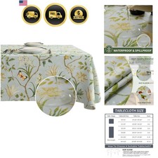 Rectangle Table Cloth,100 Waterproof Tablecloth Oil Proof Spill Proof Vinyl ...