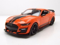 Ford Shelby Mustang GT500 2020 Orange Schwarz Modellauto 1:24 Maisto