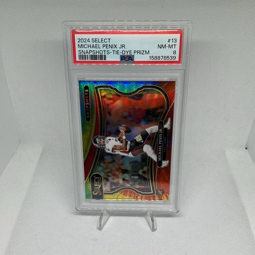 Panini 2024 Select Snapshots Michael Penix Jr. #13 Tie-Dye Prizm RC /25 PSA 8