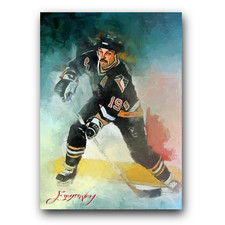 Bryan Trottier Art Card Limited 27/50 Edward Vela Signed (Pittsburgh Penguins)