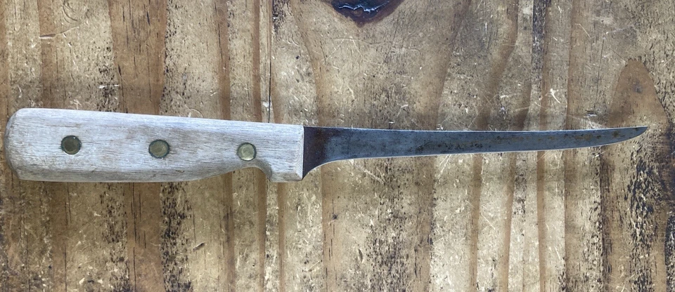 Cuchillo deshuesador de filete Chicago Cutlery 65EN3 RARO de colección - Hoja de 6,5" - ACERO AL CARBONO Foto 3 de 4
