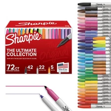 Sharpie Ultimate Collector's Edition 72 Count Permanent Markers Fine Ultra Fine