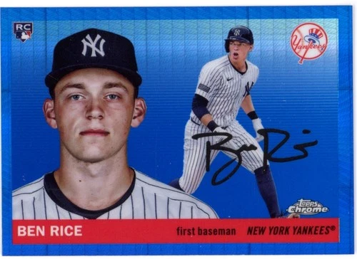2025 Topps Chrome Platinum Ben Rice Rc Blue Prizm Refractor #311