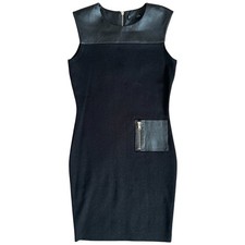 Dolce & Gabbana Black Sleeveless Leather Accent Mini Dress, XS/US2/T38