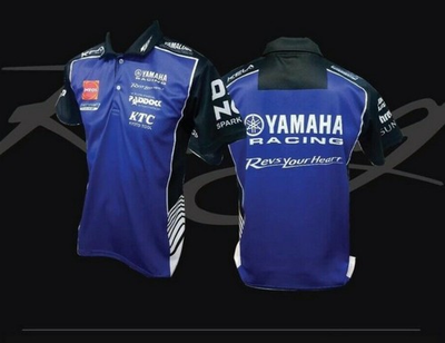 #ad Hot Yamaha Racing Team Biker 3D Polo Shirt Blue Size S To 5XL Top Gift $24.99