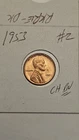 wheat penny 1953 SHARP RED BU 1953-P LOT #2 LINCOLN CENT UNC RED LUSTER