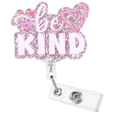 Be Kind Funny Medical Badge Reel Cute Retractable ID Card Healthcare Badge ...