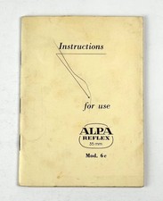Alpa 6c Camera INSTRUCTION MANUAL USERS GUIDE / OPERATING MANUAL