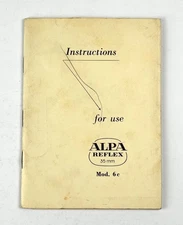 Alpa 6c Camera INSTRUCTION MANUAL USERS GUIDE / OPERATING MANUAL