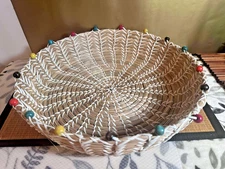 Large Handwoven Straw Basket Bowl Natural Woven Decorative Storage Organizer