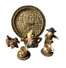 Humpty Dumpty Miniature Scene Resin Teaset 1990’s 10 Pieces