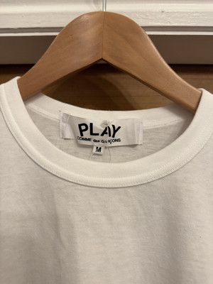 Comme Des Garcons Play Mens Long Sleeve White T Shirt Size Medium