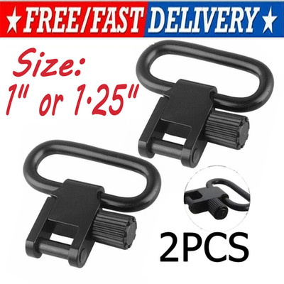 2PCS Rifle Sling Swivels Heavy Duty Quick Attach Detach 1/1.25''Width QD Swivel