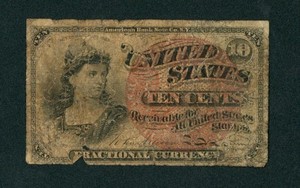 10¢ Cents Fifth Issue U.S. Fractional Currency ** PAPER CURRENCY AUCTIONS