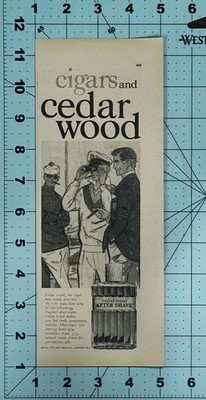 1962 Goya Cedar Wood Aftershave Ad British Cigar Grooming Print Original Vtg