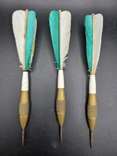 Vintage Unicorn Set Of Darts - Green And White - Made In England
