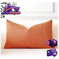 Kissenbezug Einfarbig Leinen 40X60Cm Orange Wurfkissen FüR Sofa Schlafzimmer