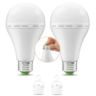 2 Focos Recargables Para Casa Bombillas LED De Emergencia Para Cortes De Energía