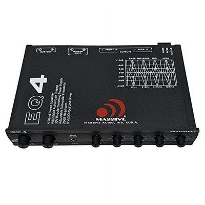 Massive Audio EQ4 4 Band Car Audio Graphic Equalizer