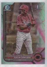 2022 Bowman Chrome Prospects Aqua & Pink Vapor Refractor Yerlin Confidan 0xl5