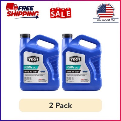 (2 pack) Super Tech TC-W3 High-Performance Marine Outboard 2 Cycle Engine Oil