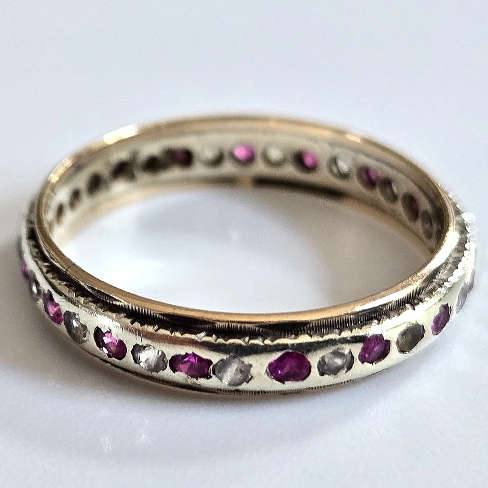 Anillo Oro Amarillo 9ct Piedras Zafiro Anillo Talla N 1/2 375 Sello Foto 3 de 4