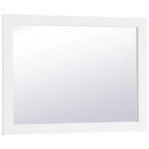 Elegant Decor Aqua 32" x 24" Wood Frame Bathroom Mirror in White - Picture 5 of 10