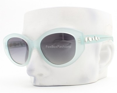 Swarovski Sunglasses Glossy Milky Blue Clear Crystals SK 6005 10244L with Case