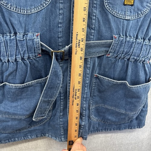 NEW Kapital Denim Propeller Coverall Jacket Mens XL (4) Blue Snap Belted Japan - Picture 13 of 20