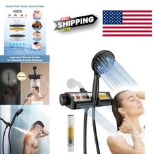 Filtered Shower Head with Handheld Combo Matte Black High Pressure Spa System