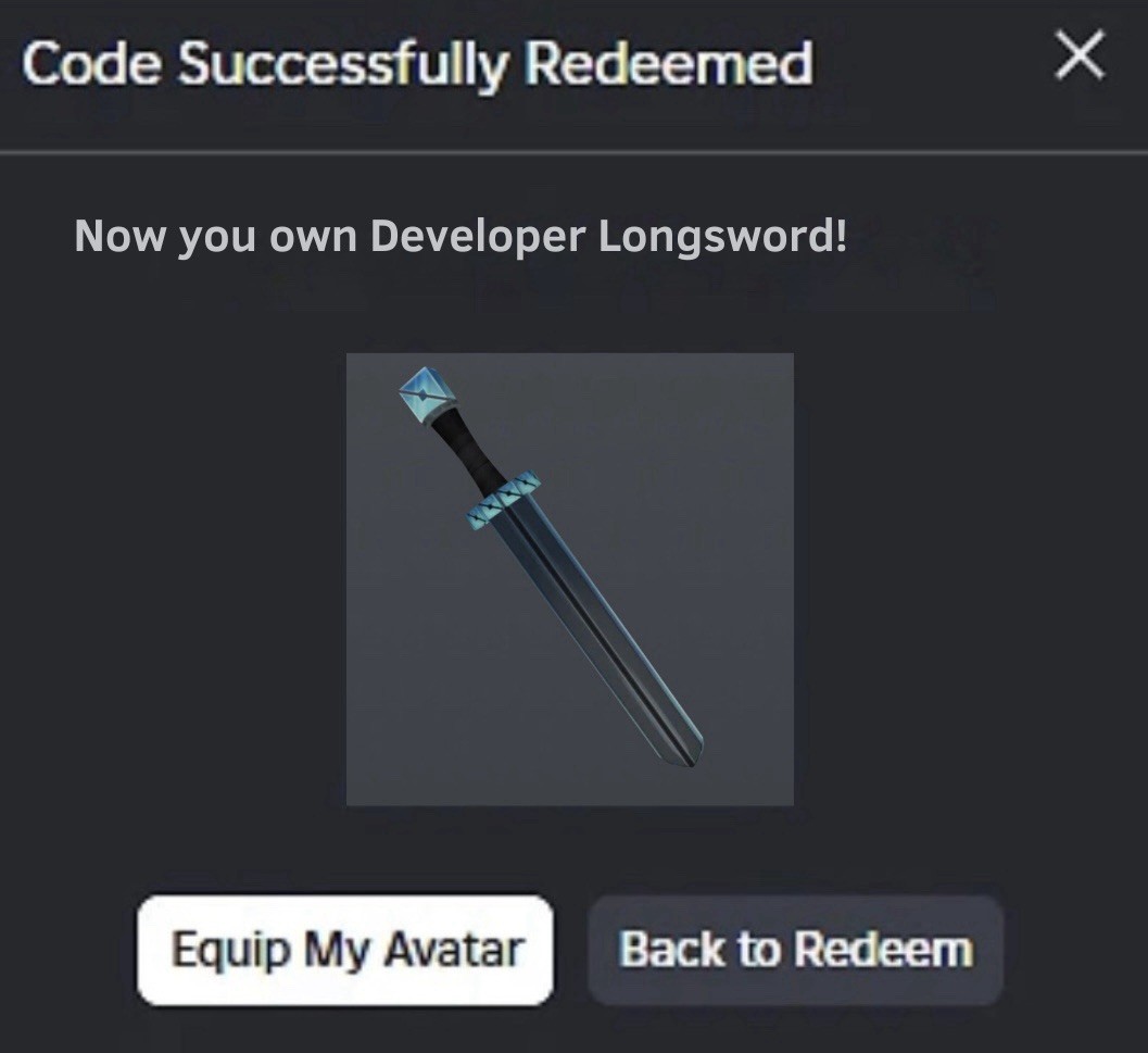 Dev Sword Promo Code Robl0x | Developer Longsword Admin Code Exclusive DevSword Blade - RARE ...