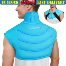 Large Gel Ice Pack Neck Shoulder Back Pain Relief Wearable Cold Therapy Wrap New