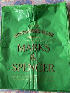 25 Vintage Marks & Spencer M&S Green Carrier Bags. Dated 1998. M13.