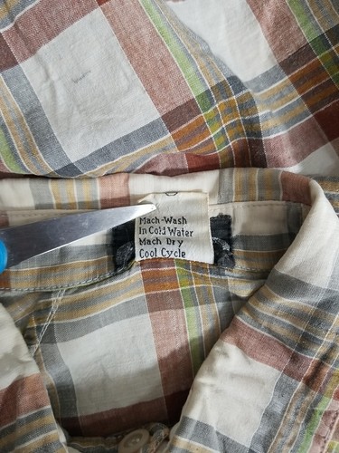 Vintage 70s Gap Mens Size Medium Shirt Button Up Brown Green Plaid - Picture 12 of 12