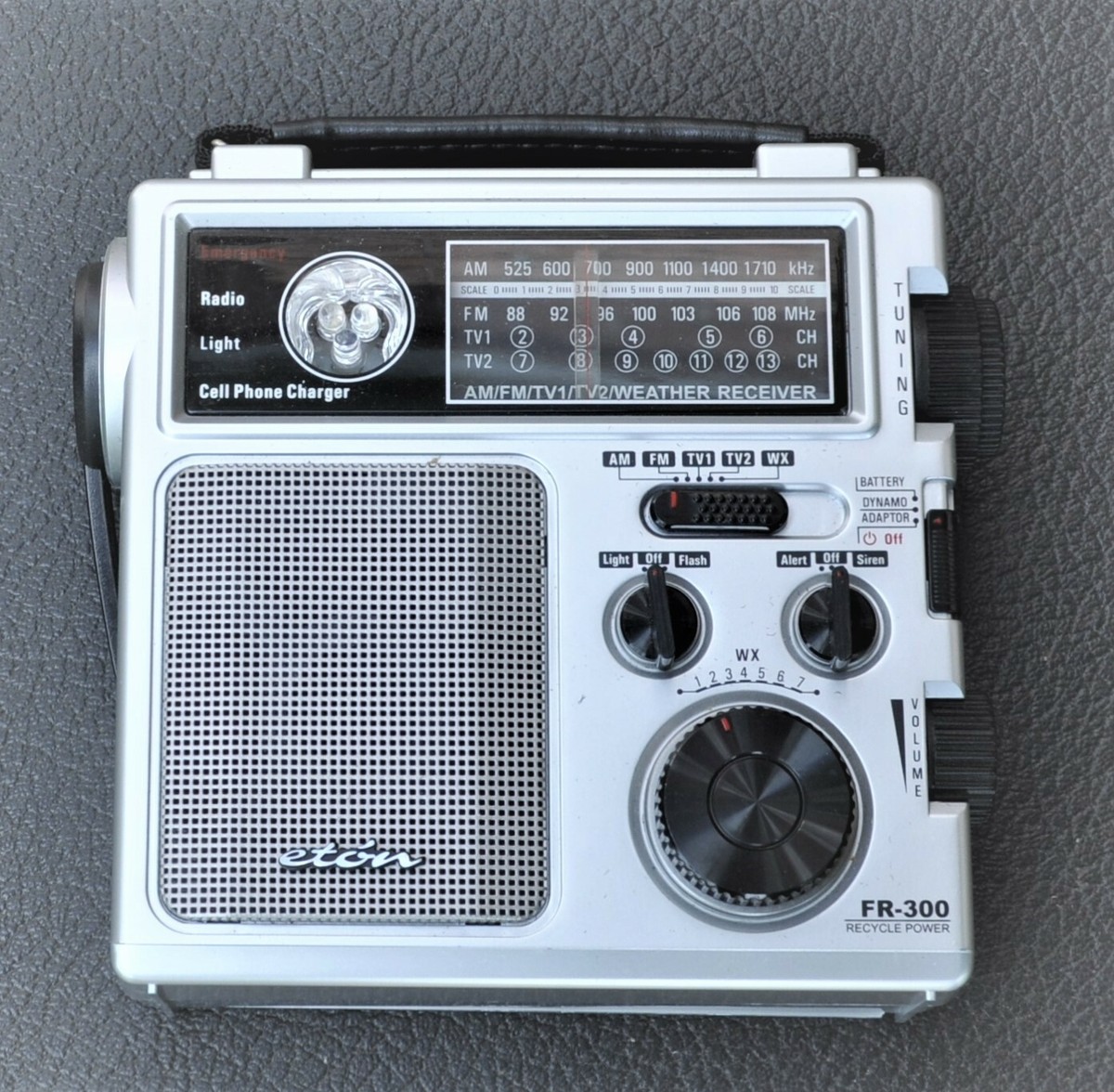 ETON FR300 MULTI PURPOSE RADIO AM/FM/NOAA/TV-VHS COMMERCIAL 