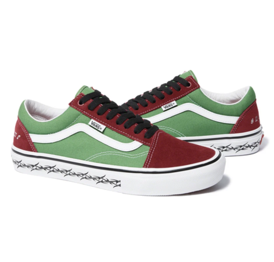 SUPREME VANS OLD SKOOL (GREEN) (SIZE 9) FW21 VANS HALF CAB SKATE ERA  SKITTLES*